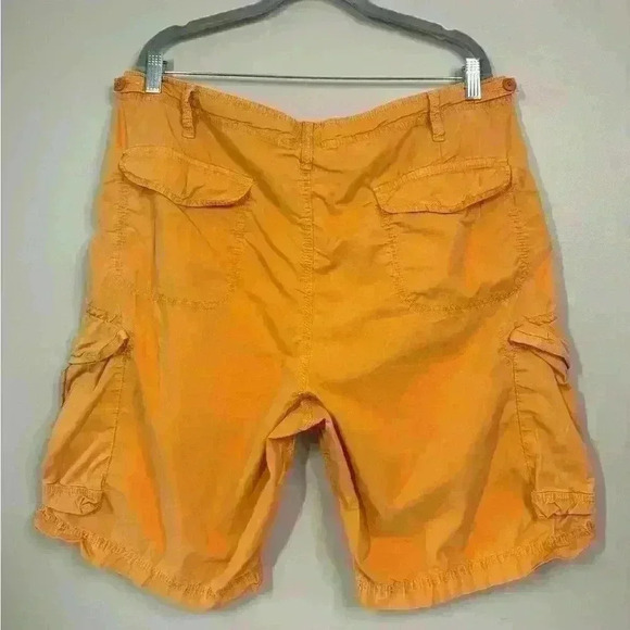 VTG Y2K American Eagle 90s Cargo Shorts Mens 36 Orange Grunge Skater Streetwear - Picture 2 of 6